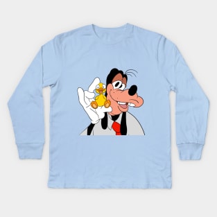 Goofy and duck Kids Long Sleeve T-Shirt